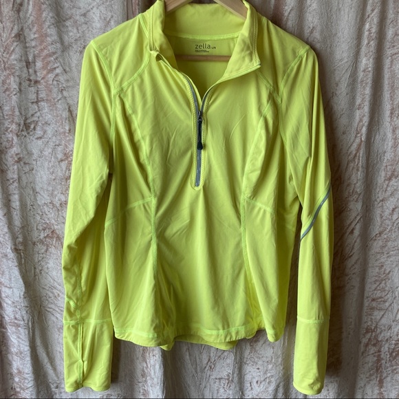 Neon Yellow Zella Long Sleeve Running Top - Picture 1 of 4